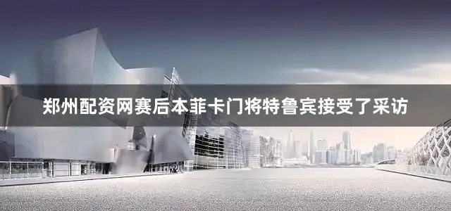 郑州配资网赛后本菲卡门将特鲁宾接受了采访