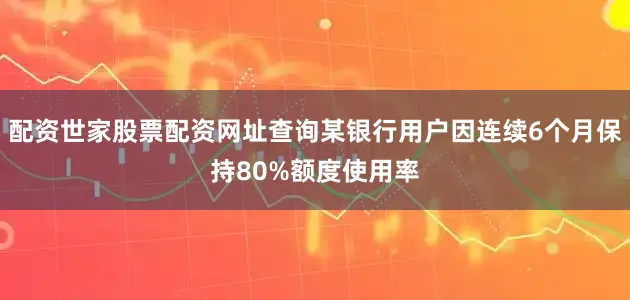 配资世家股票配资网址查询某银行用户因连续6个月保持80%额度使用率